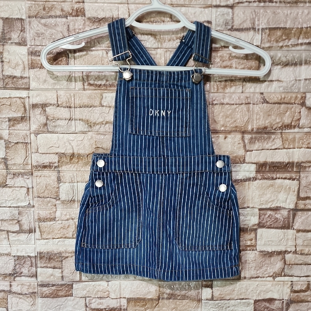 Dkny Blue Striped Kids Overalls Dress